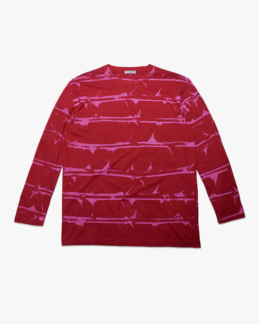 KAZOKU border L/S Tee -家族- (red)