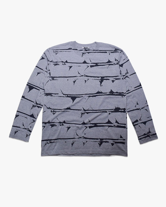 KAZOKU border L/S Tee -家族- (gray)